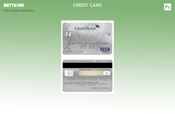 Модерен стил Швајцарија Credit Suisse банка виза платина картичка шаблон